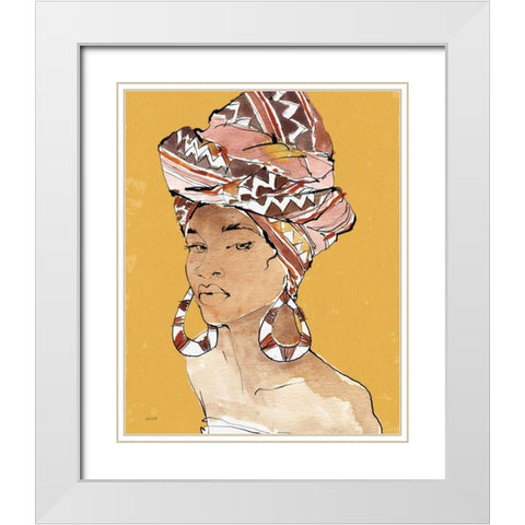 African Flair VI Earthy White Modern Wood Framed Art Print with Double Matting by Tavoletti, Anne