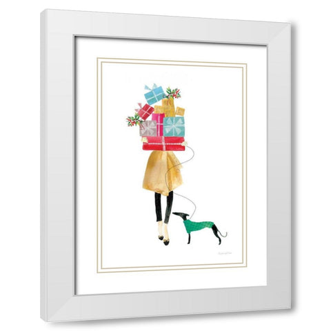Holiday Mood II White Modern Wood Framed Art Print with Double Matting by Charro, Mercedes Lopez