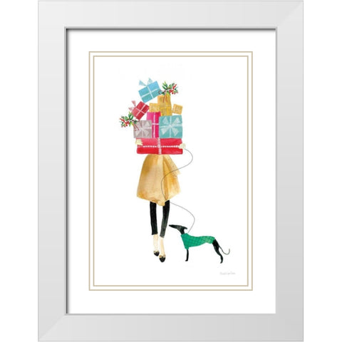 Holiday Mood II White Modern Wood Framed Art Print with Double Matting by Charro, Mercedes Lopez