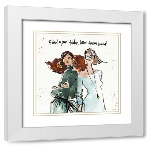 Girlfriends III White Modern Wood Framed Art Print with Double Matting by Tavoletti, Anne