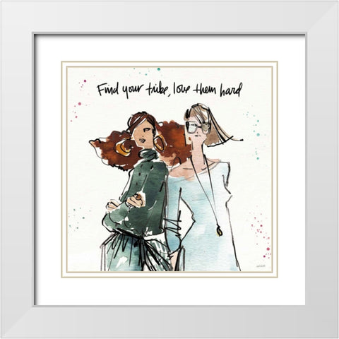 Girlfriends III White Modern Wood Framed Art Print with Double Matting by Tavoletti, Anne