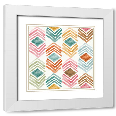 Girlfriends Pattern III White Modern Wood Framed Art Print with Double Matting by Tavoletti, Anne