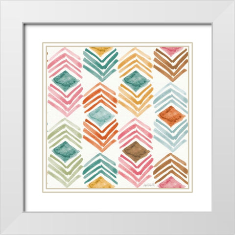 Girlfriends Pattern III White Modern Wood Framed Art Print with Double Matting by Tavoletti, Anne