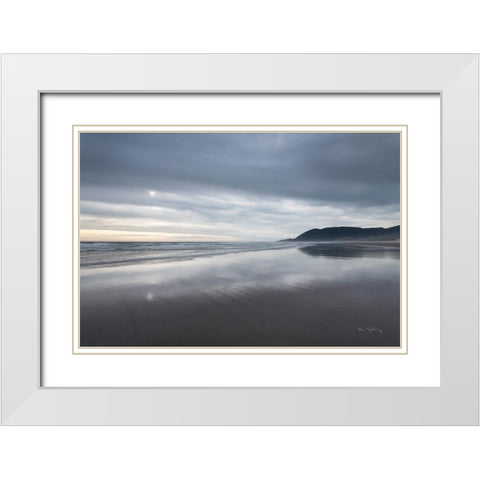 Nehalem Beach Oregon White Modern Wood Framed Art Print with Double Matting by Majchrowicz, Alan