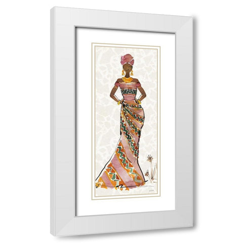 African Flair X No Vase White Modern Wood Framed Art Print with Double Matting by Tavoletti, Anne