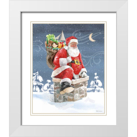 Santas List II White Modern Wood Framed Art Print with Double Matting by Grove, Beth