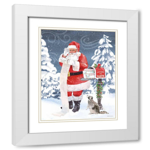 Santas List III White Modern Wood Framed Art Print with Double Matting by Grove, Beth