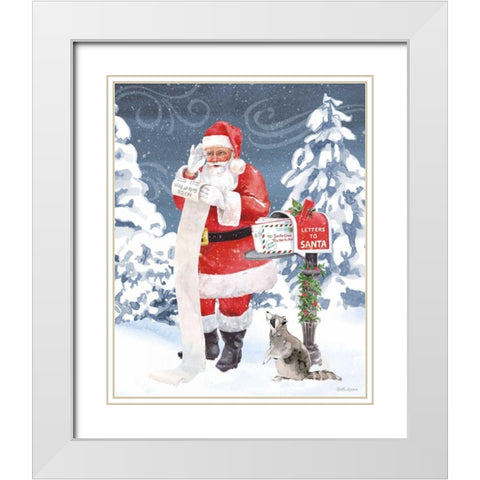 Santas List III White Modern Wood Framed Art Print with Double Matting by Grove, Beth