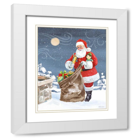 Santas List V White Modern Wood Framed Art Print with Double Matting by Grove, Beth