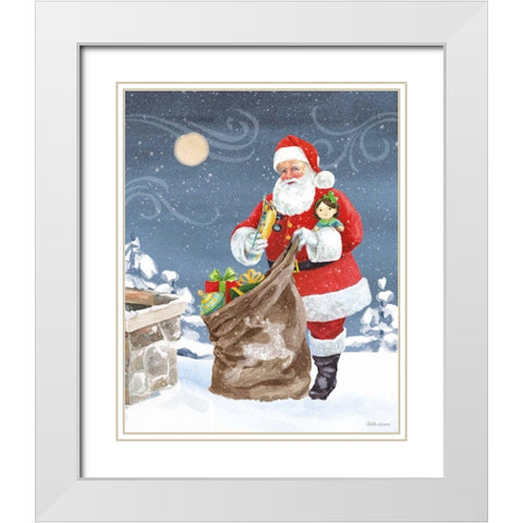 Santas List V White Modern Wood Framed Art Print with Double Matting by Grove, Beth