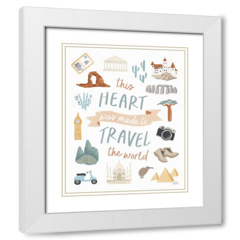Around the World IV White Modern Wood Framed Art Print with Double Matting by Marshall, Laura