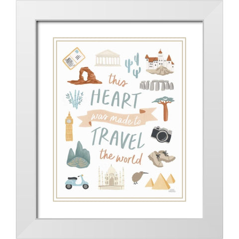 Around the World IV White Modern Wood Framed Art Print with Double Matting by Marshall, Laura