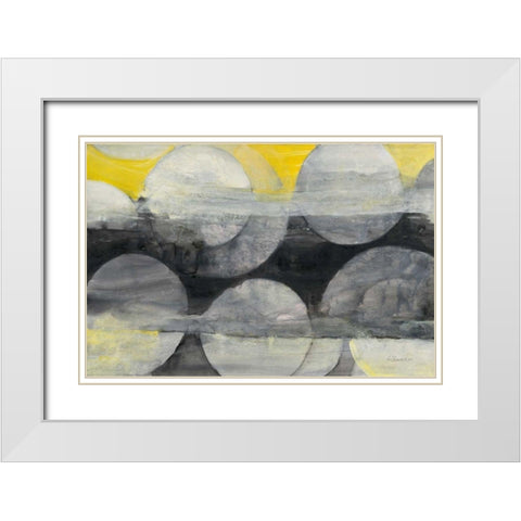 Eclipse White Modern Wood Framed Art Print with Double Matting by Hristova, Albena