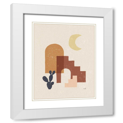 Desert Arches I White Modern Wood Framed Art Print with Double Matting by Hershey, Moira