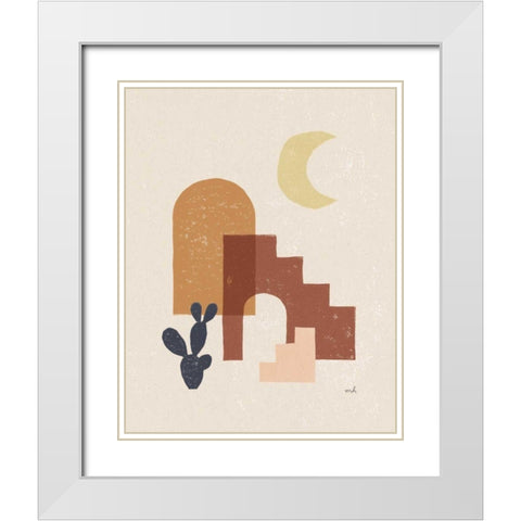 Desert Arches I White Modern Wood Framed Art Print with Double Matting by Hershey, Moira