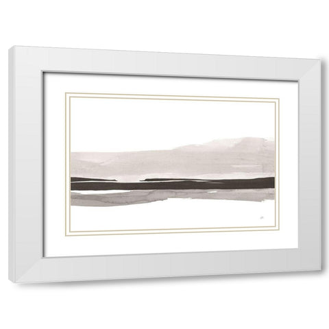 Marbled Gray III White Modern Wood Framed Art Print with Double Matting by Paschke, Chris