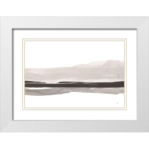 Marbled Gray III White Modern Wood Framed Art Print with Double Matting by Paschke, Chris