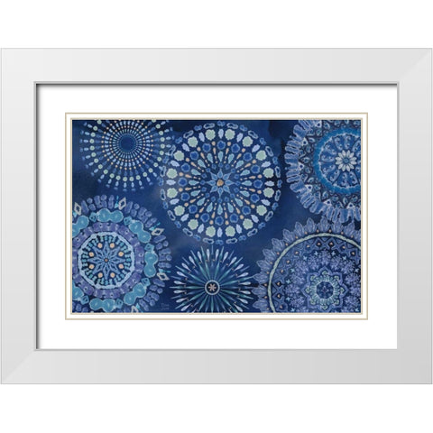 Indigo Splash XI White Modern Wood Framed Art Print with Double Matting by June, Dina