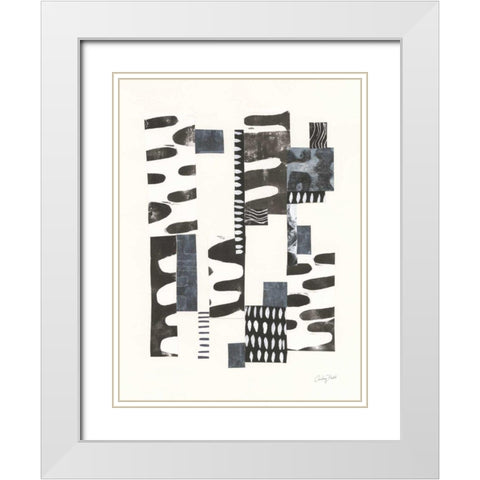 Overlap I White Modern Wood Framed Art Print with Double Matting by Prahl, Courtney