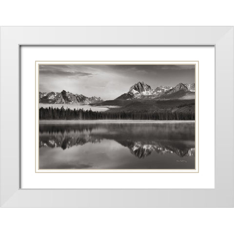 Little Redfish Lake Sawtooth National Recreation Area Idaho White Modern Wood Framed Art Print with Double Matting by Majchrowicz, Alan