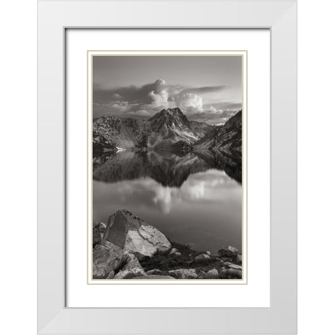 Sawtooth Lake Sawtooth Mountains Idaho White Modern Wood Framed Art Print with Double Matting by Majchrowicz, Alan