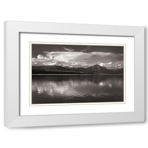 Lake McDonald White Modern Wood Framed Art Print with Double Matting by Majchrowicz, Alan