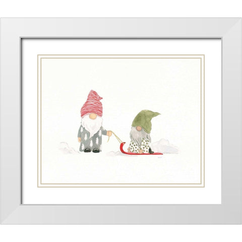 Winter Gnomes III White Modern Wood Framed Art Print with Double Matting by Jackson, Jenaya