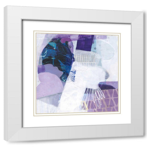 Abstract Layers III White Modern Wood Framed Art Print with Double Matting by Ferguson, Kathy