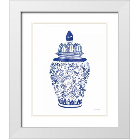 Ginger Jar II White Modern Wood Framed Art Print with Double Matting by Charro, Mercedes Lopez