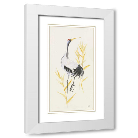 Crane Reeds I White Modern Wood Framed Art Print with Double Matting by Paschke, Chris