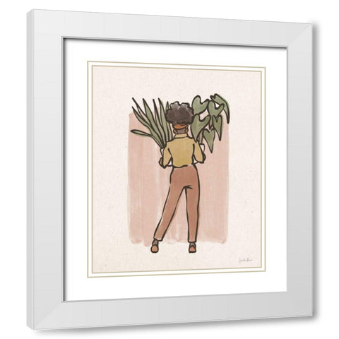 Plant Ladies I White Modern Wood Framed Art Print with Double Matting by Penner, Janelle