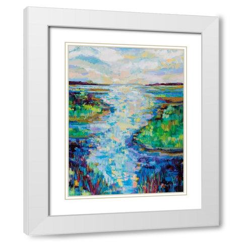 Thriving Marsh White Modern Wood Framed Art Print with Double Matting by Vertentes, Jeanette