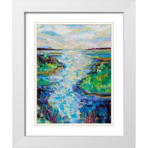 Thriving Marsh White Modern Wood Framed Art Print with Double Matting by Vertentes, Jeanette