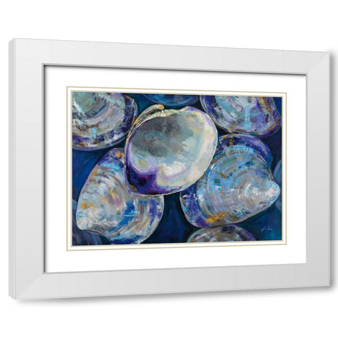 Quahog Dig White Modern Wood Framed Art Print with Double Matting by Vertentes, Jeanette