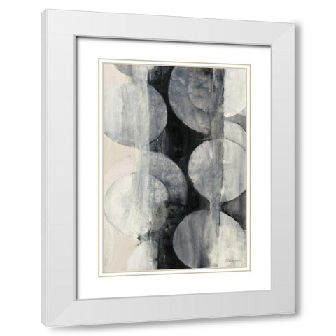 Eclipse Neutral Vertical White Modern Wood Framed Art Print with Double Matting by Hristova, Albena