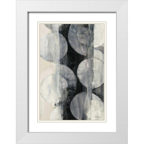 Eclipse Neutral Vertical White Modern Wood Framed Art Print with Double Matting by Hristova, Albena