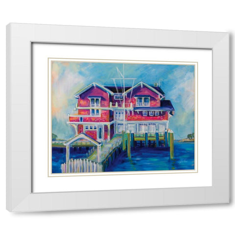Watch Hill Yacht Club White Modern Wood Framed Art Print with Double Matting by Vertentes, Jeanette