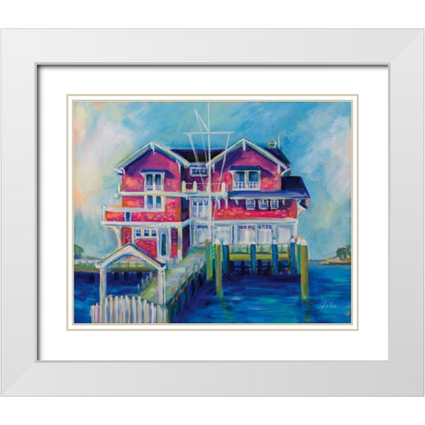 Watch Hill Yacht Club White Modern Wood Framed Art Print with Double Matting by Vertentes, Jeanette