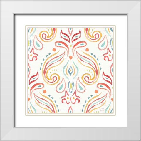 Winged Whisper Pattern IIIA White Modern Wood Framed Art Print with Double Matting by June, Dina