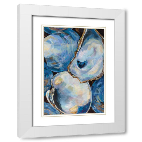 Matununk Shells Light White Modern Wood Framed Art Print with Double Matting by Vertentes, Jeanette
