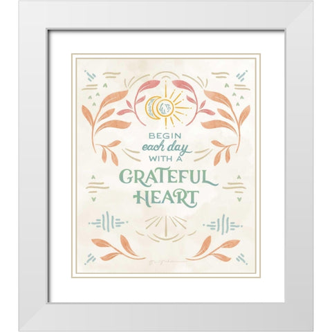 Heart and Mind I Vertical White Modern Wood Framed Art Print with Double Matting by Graham, Gia