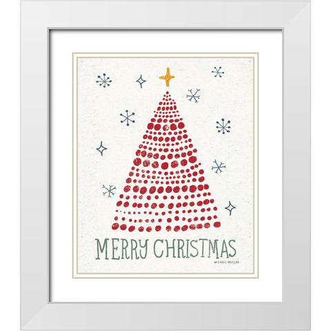 Merry Christmas Crop White Modern Wood Framed Art Print with Double Matting by Mullan, Michael