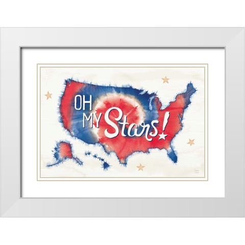 Oh My Stars I White Modern Wood Framed Art Print with Double Matting by June, Dina