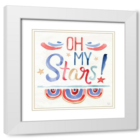 Oh My Stars VI White Modern Wood Framed Art Print with Double Matting by June, Dina