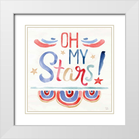 Oh My Stars VI White Modern Wood Framed Art Print with Double Matting by June, Dina