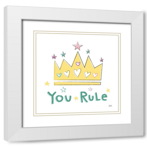 Rainbow Dream V White Modern Wood Framed Art Print with Double Matting by Averinos, Melissa