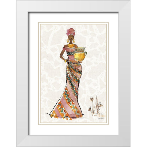 African Flair X B White Modern Wood Framed Art Print with Double Matting by Tavoletti, Anne