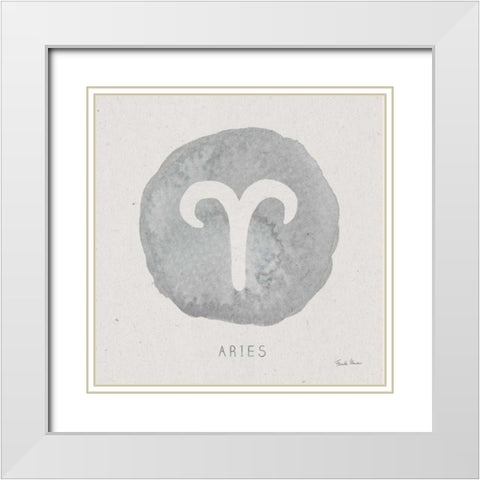 Mystic Zodiac I White Modern Wood Framed Art Print with Double Matting by Zaman, Farida