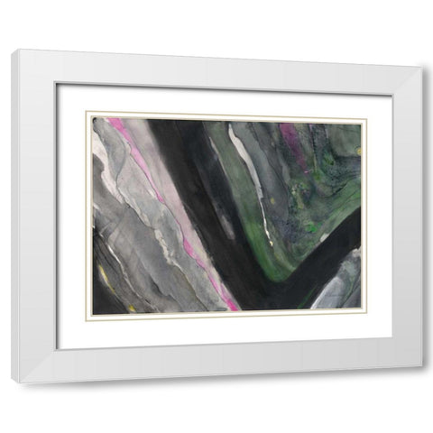Zig Zag I White Modern Wood Framed Art Print with Double Matting by Hristova, Albena