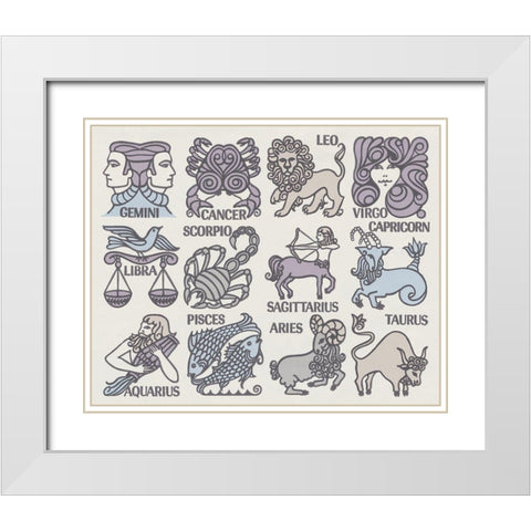 Whats Your Signs Pastel White Modern Wood Framed Art Print with Double Matting by Wild Apple Portfolio